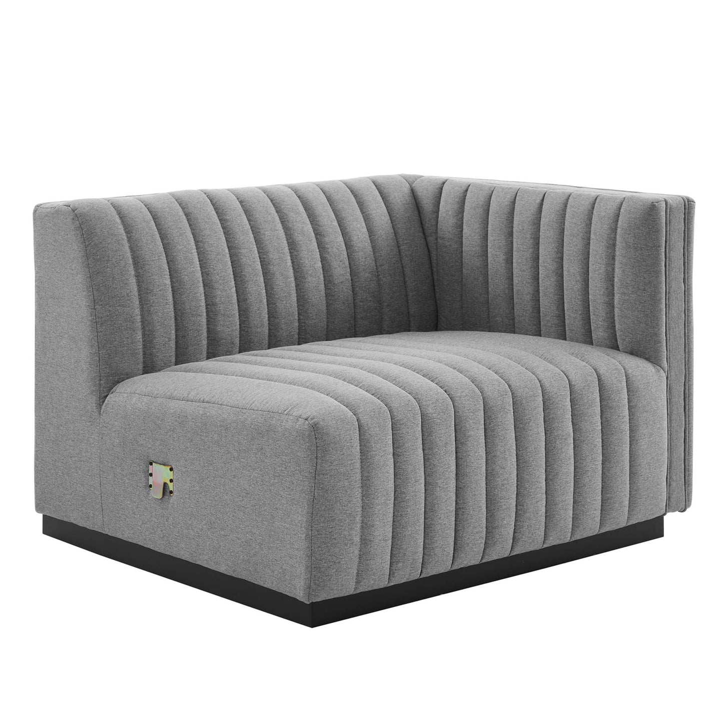 Conjure 4-Piece Channel Tufted Upholstered Fabric L-Shaped Sectional