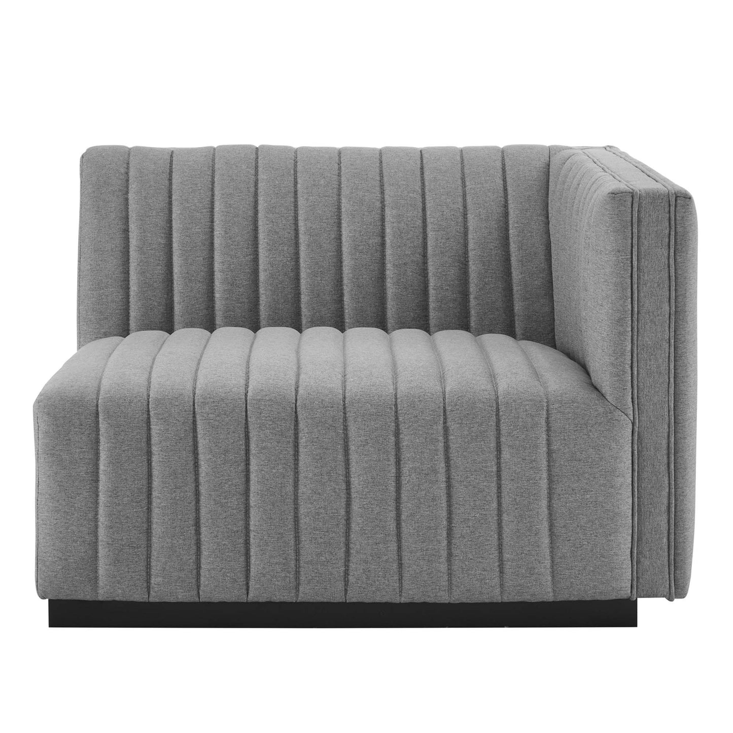 Conjure 4-Piece Channel Tufted Upholstered Fabric L-Shaped Sectional