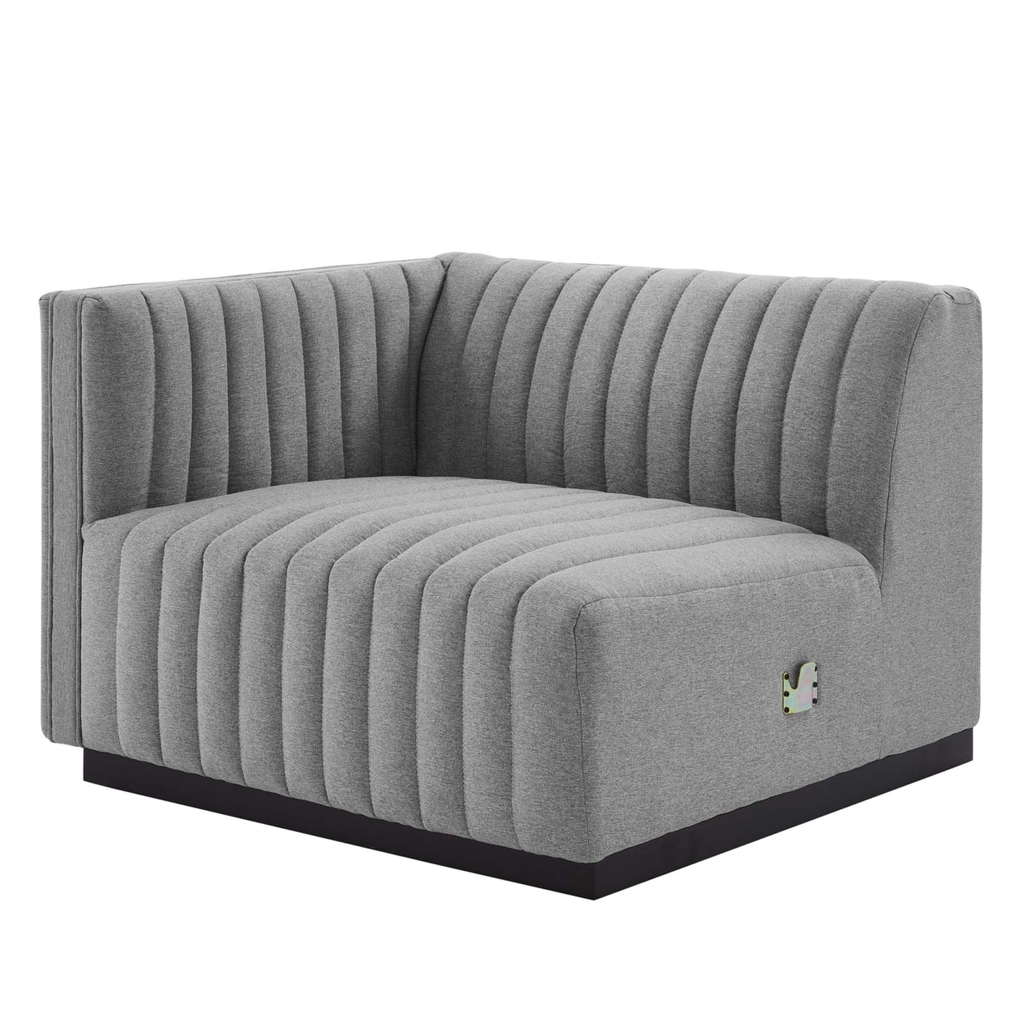 Conjure 4-Piece Channel Tufted Upholstered Fabric L-Shaped Sectional