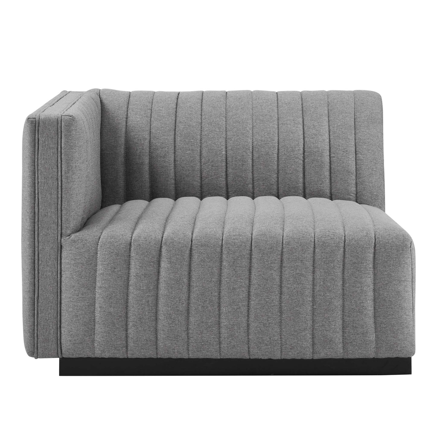 Conjure 4-Piece Channel Tufted Upholstered Fabric L-Shaped Sectional