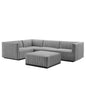 Conjure 5-Piece Channel Tufted Upholstered Fabric Sectional