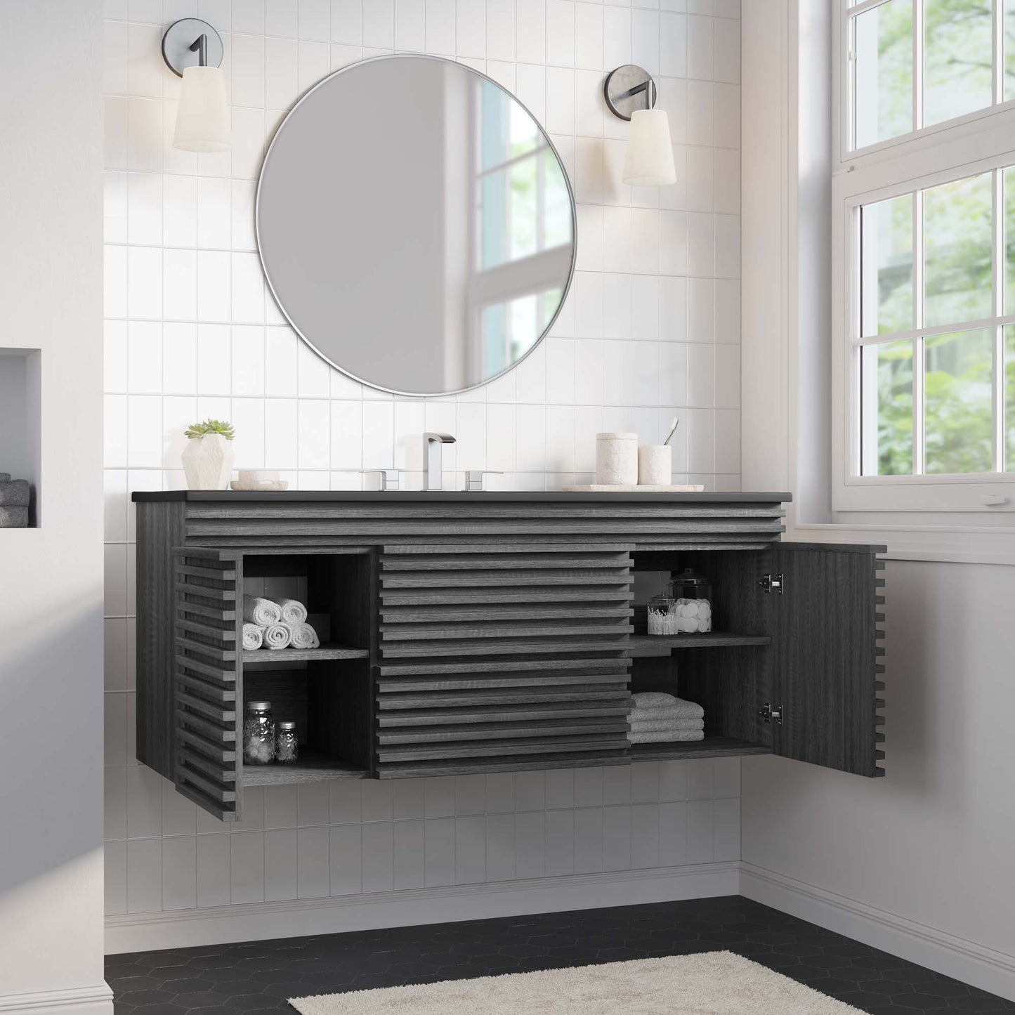 Render 48" Wall-Mount Bathroom Vanity