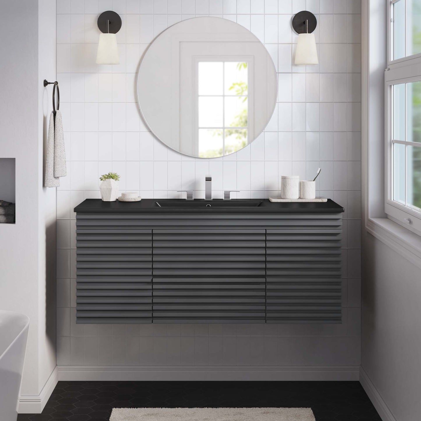 Render 48" Wall-Mount Bathroom Vanity