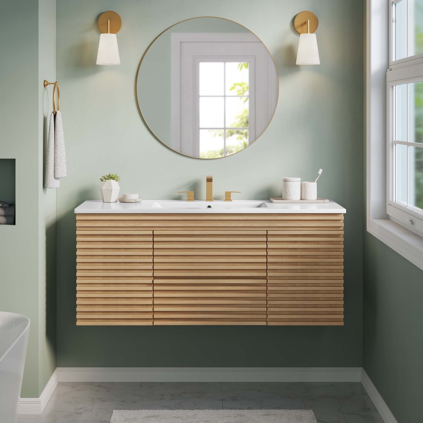 Render 48" Wall-Mount Bathroom Vanity