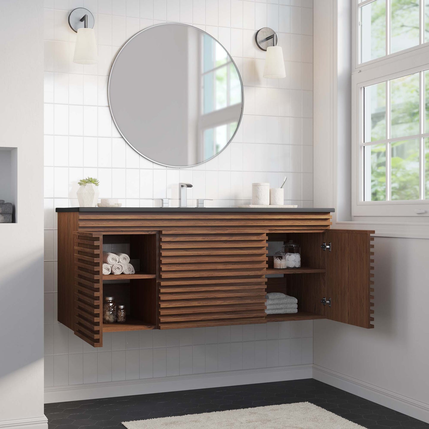 Render 48" Wall-Mount Bathroom Vanity