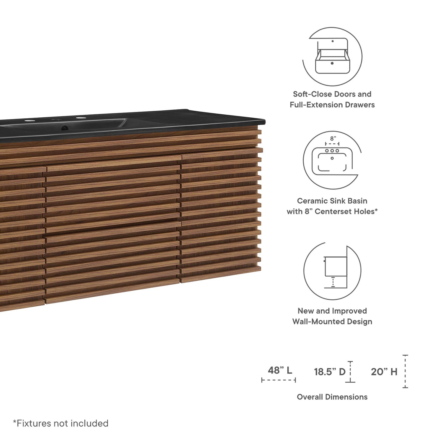 Render 48" Wall-Mount Bathroom Vanity