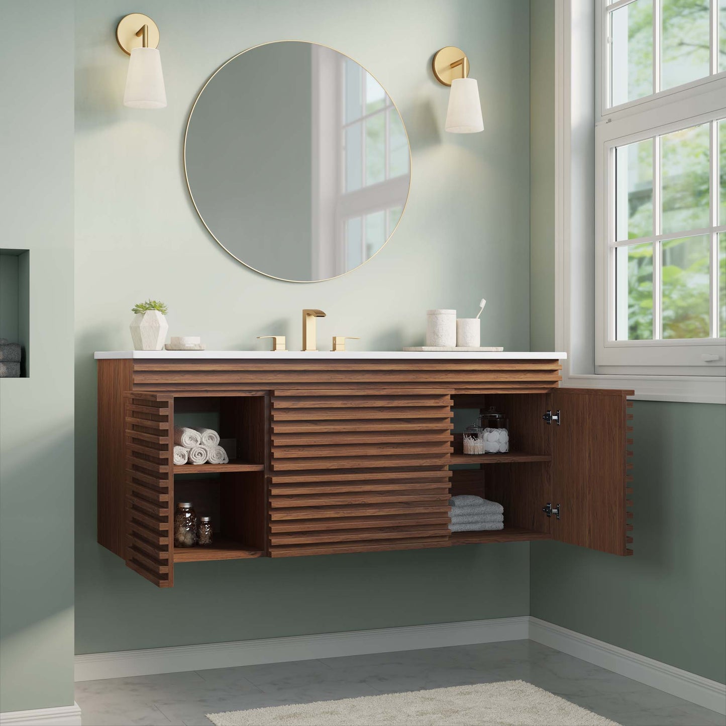 Render 48" Wall-Mount Bathroom Vanity