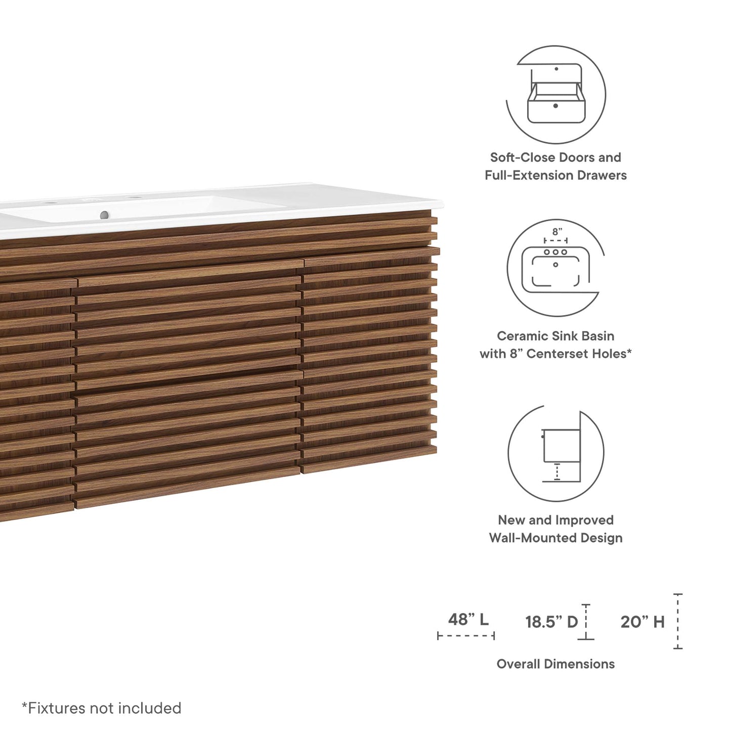 Render 48" Wall-Mount Bathroom Vanity