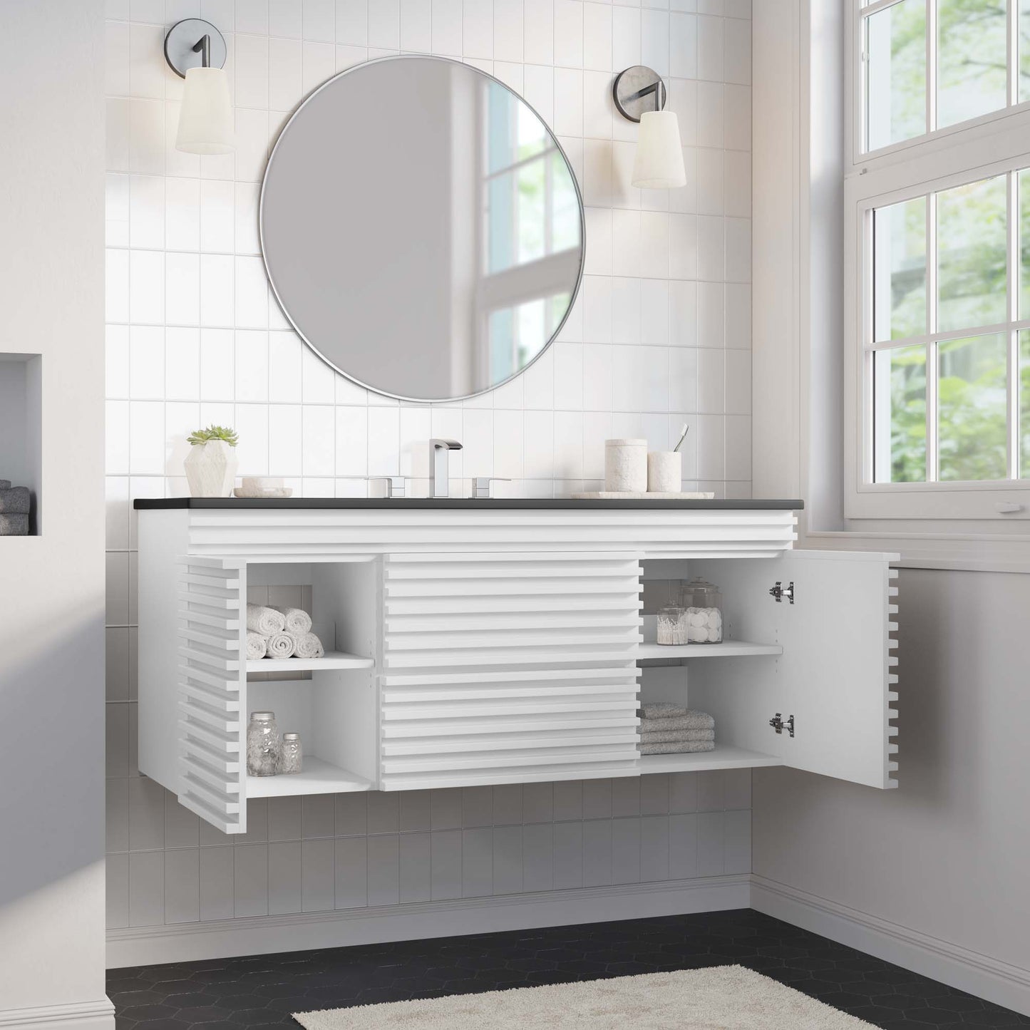 Render 48" Wall-Mount Bathroom Vanity