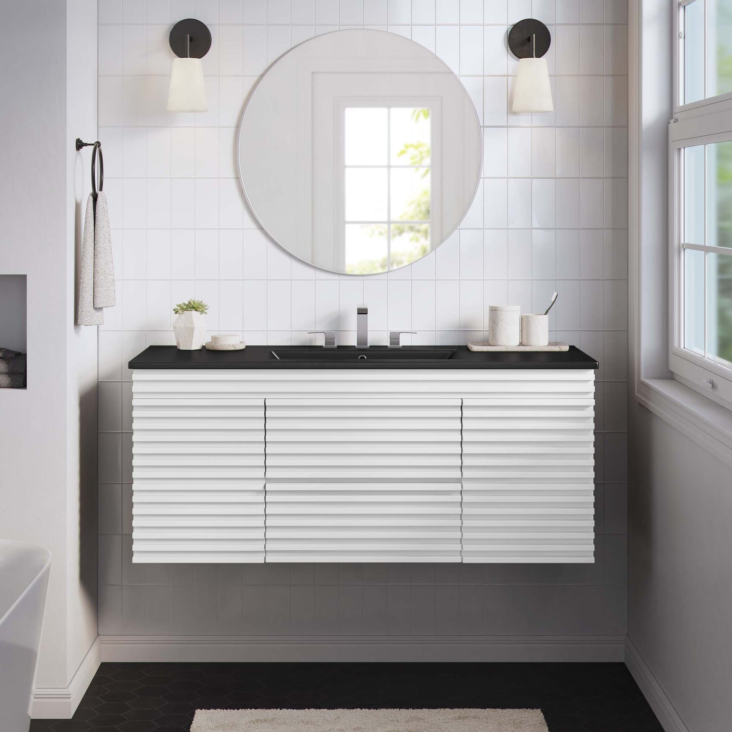 Render 48" Wall-Mount Bathroom Vanity