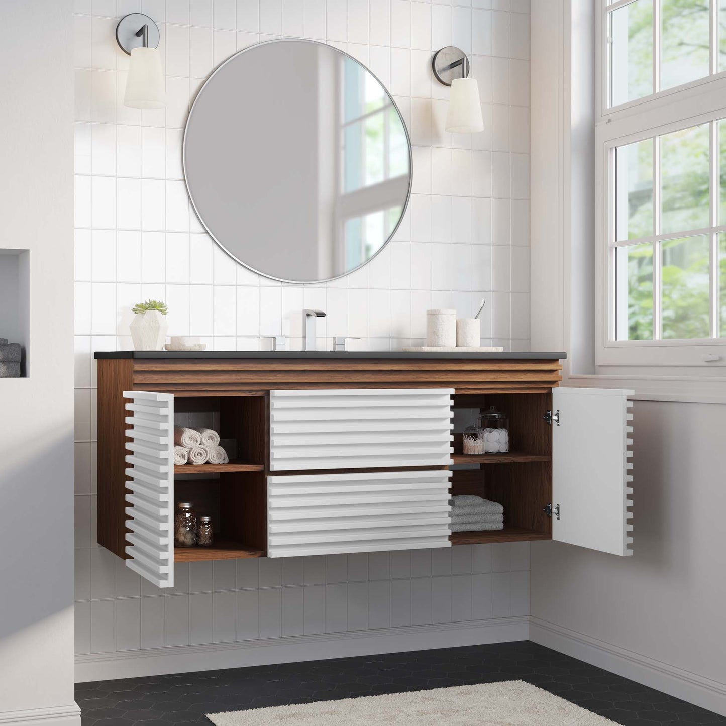 Render 48" Wall-Mount Bathroom Vanity