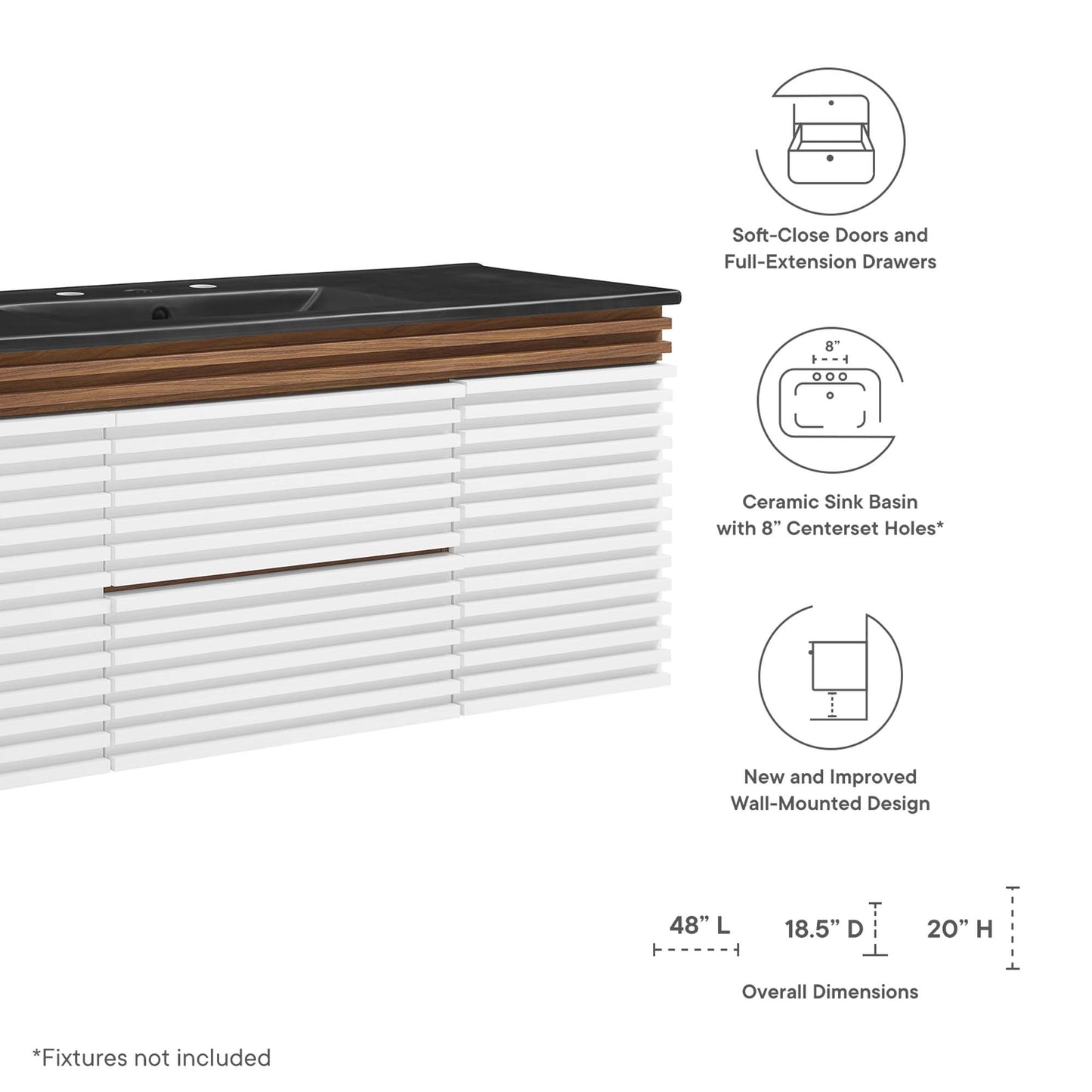 Render 48" Wall-Mount Bathroom Vanity