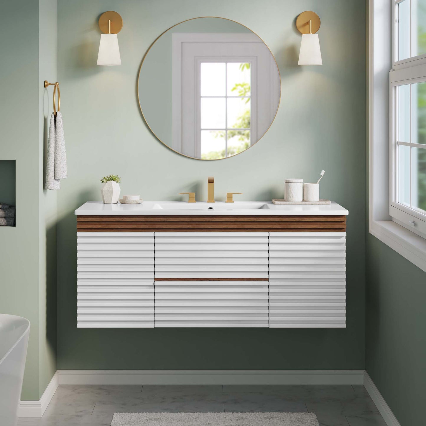 Render 48" Wall-Mount Bathroom Vanity