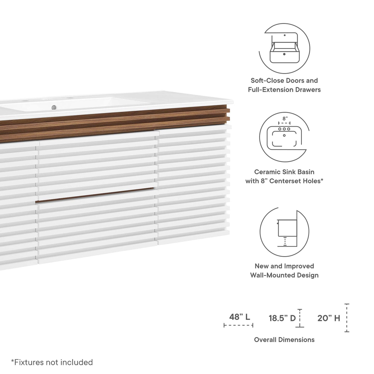 Render 48" Wall-Mount Bathroom Vanity