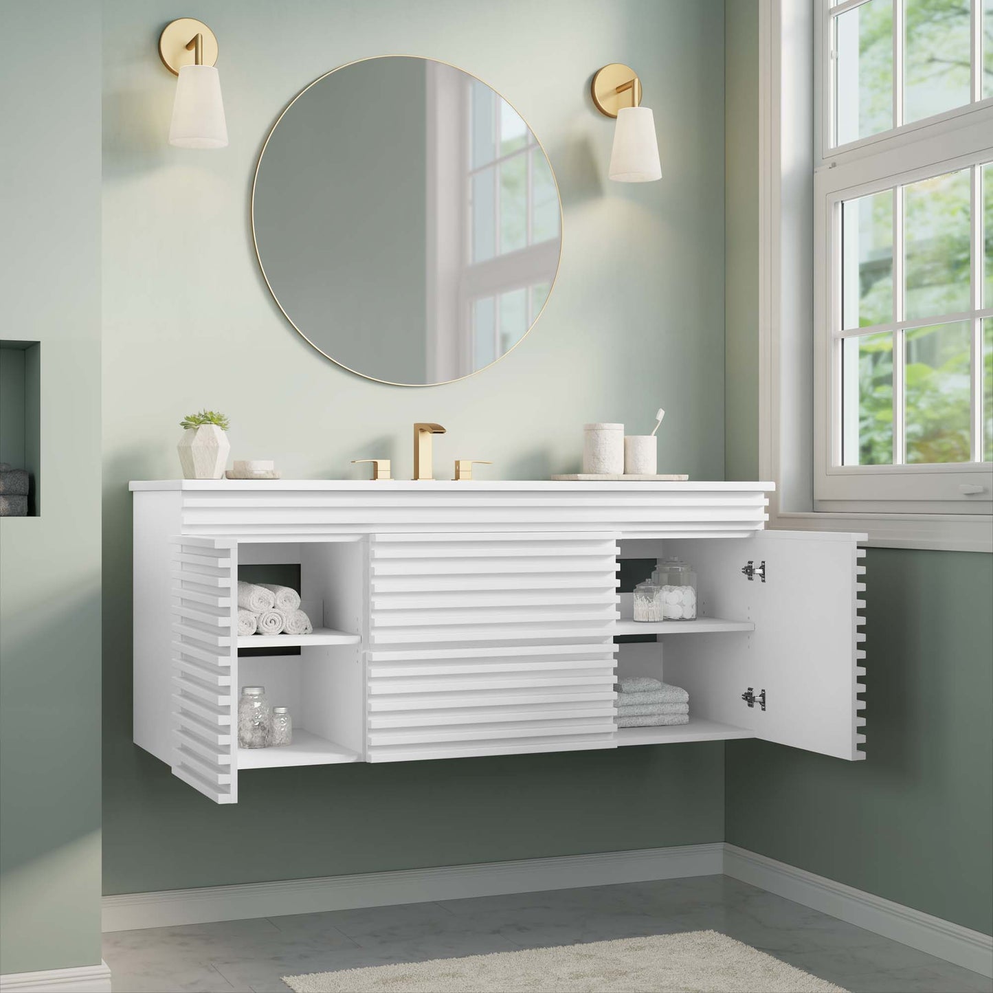 Render 48" Wall-Mount Bathroom Vanity