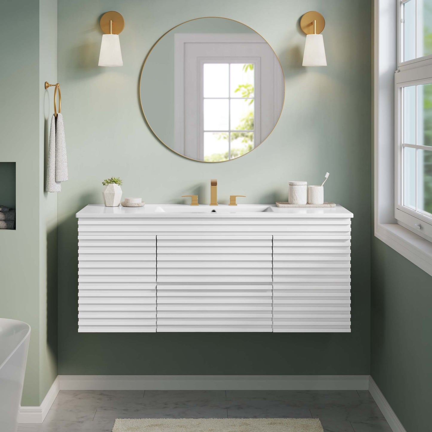 Render 48" Wall-Mount Bathroom Vanity