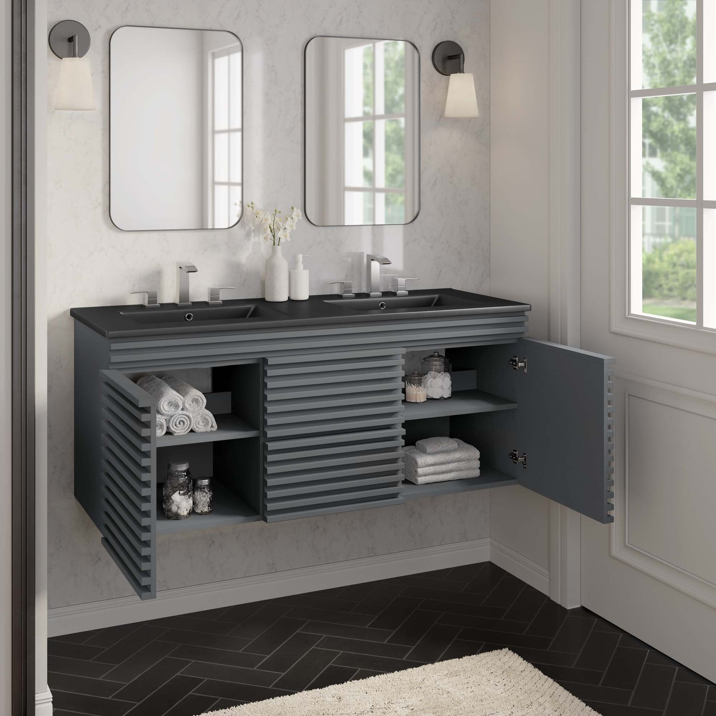 Render 48" Wall-Mount Bathroom Vanity