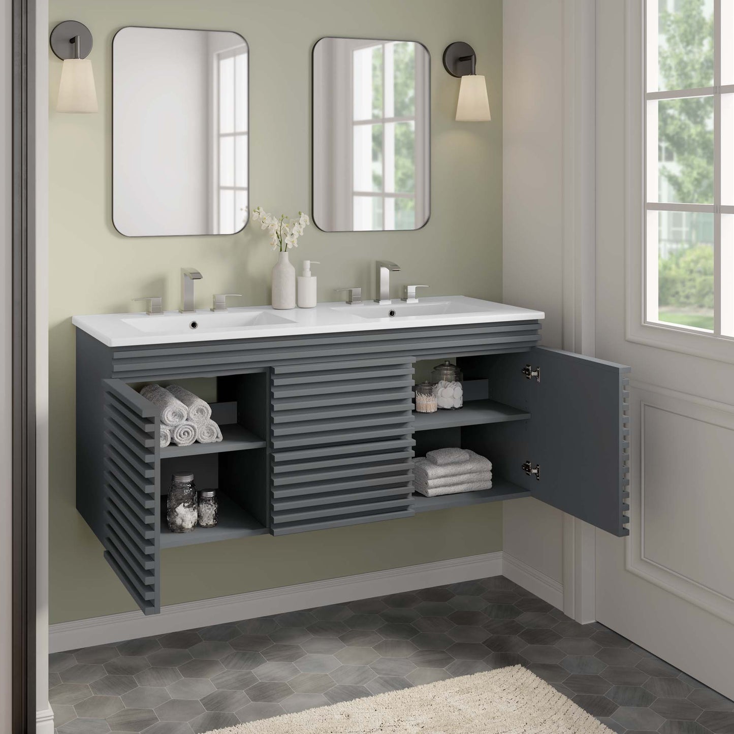 Render 48" Wall-Mount Bathroom Vanity