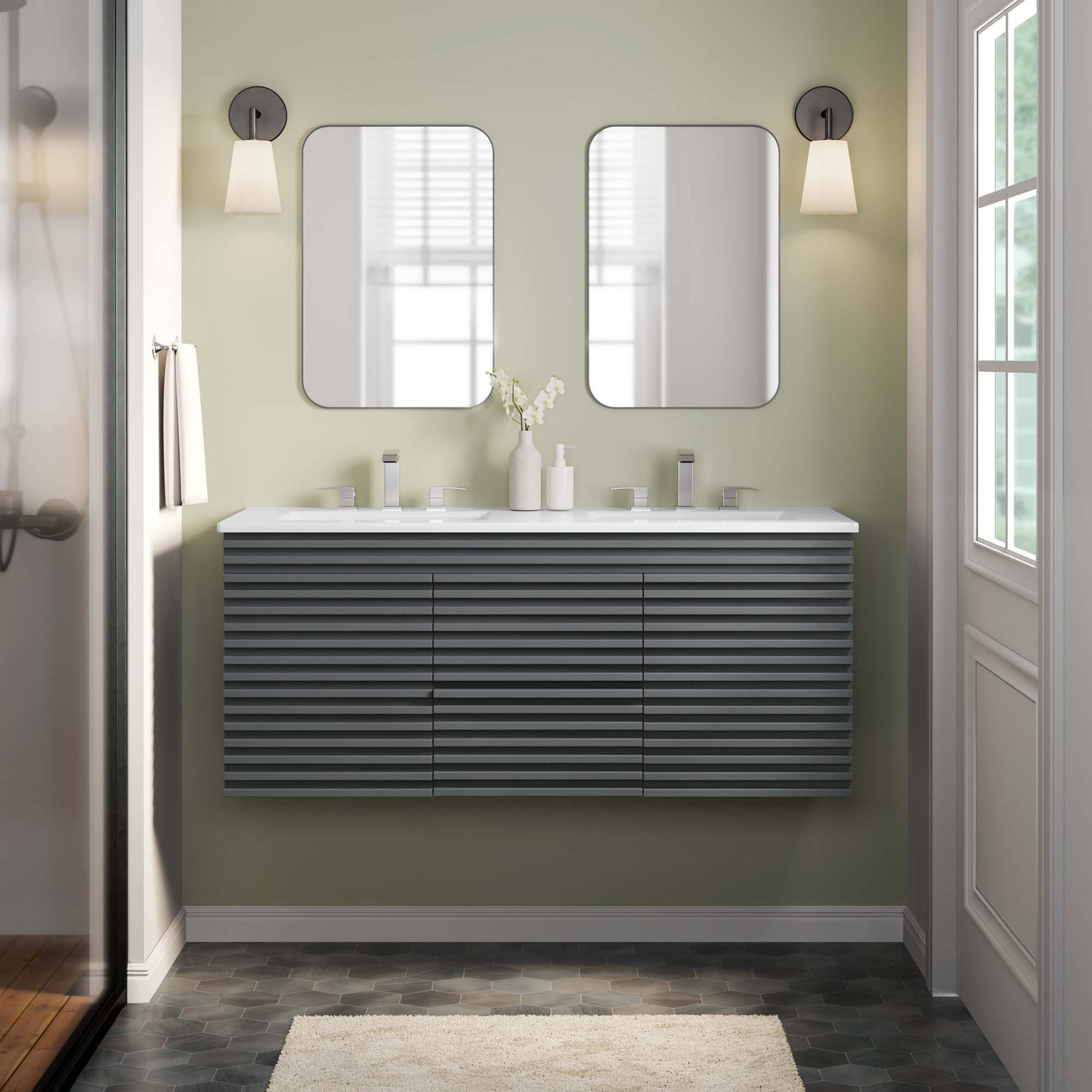 Render 48" Wall-Mount Bathroom Vanity