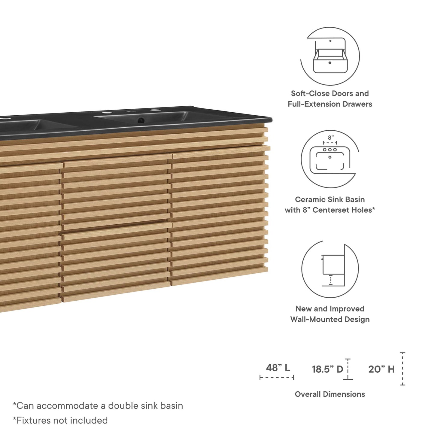 Render 48" Wall-Mount Bathroom Vanity