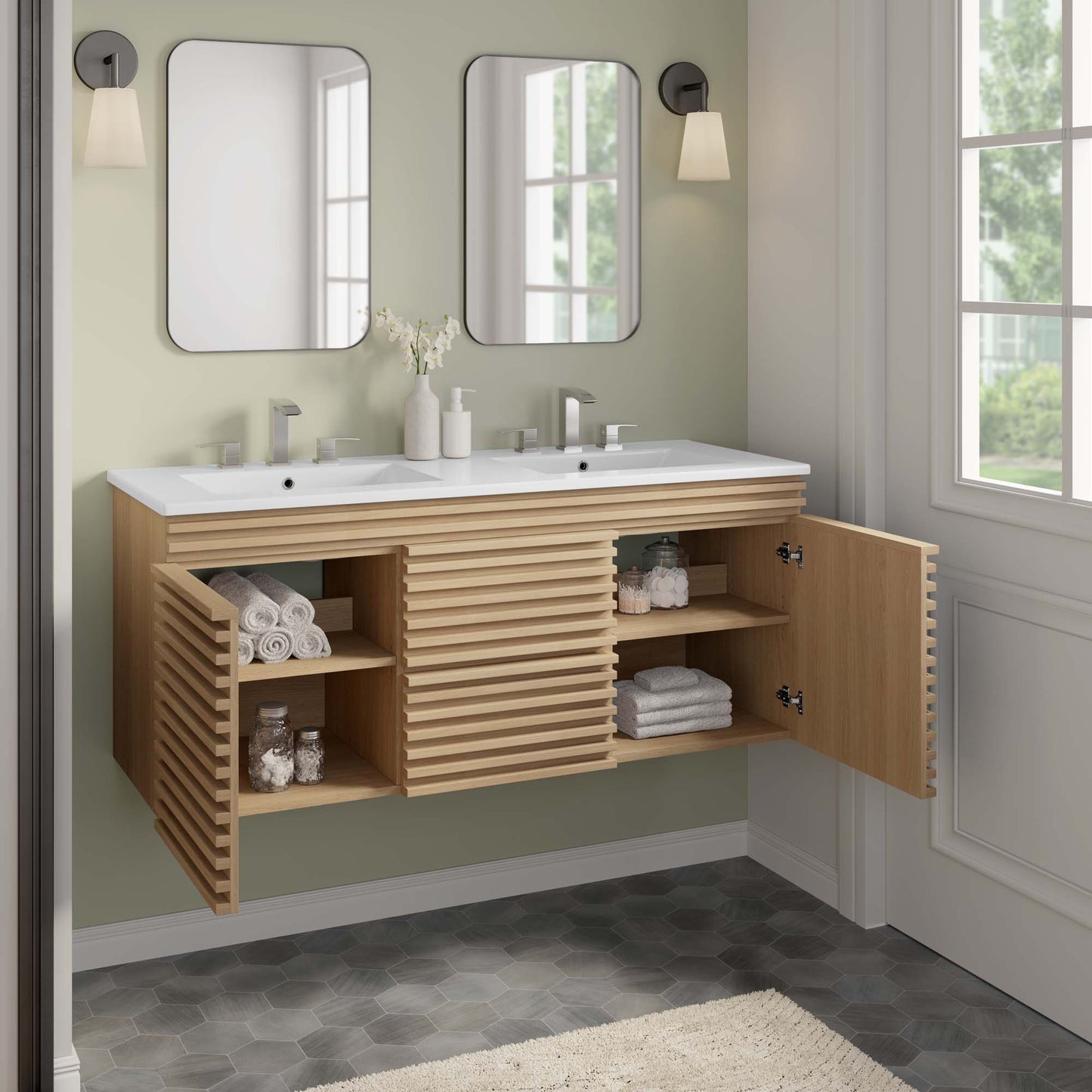 Render 48" Wall-Mount Bathroom Vanity