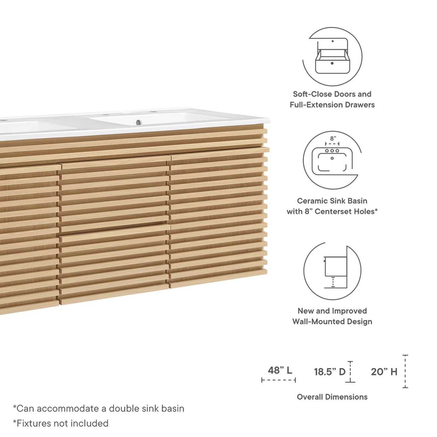 Render 48" Wall-Mount Bathroom Vanity