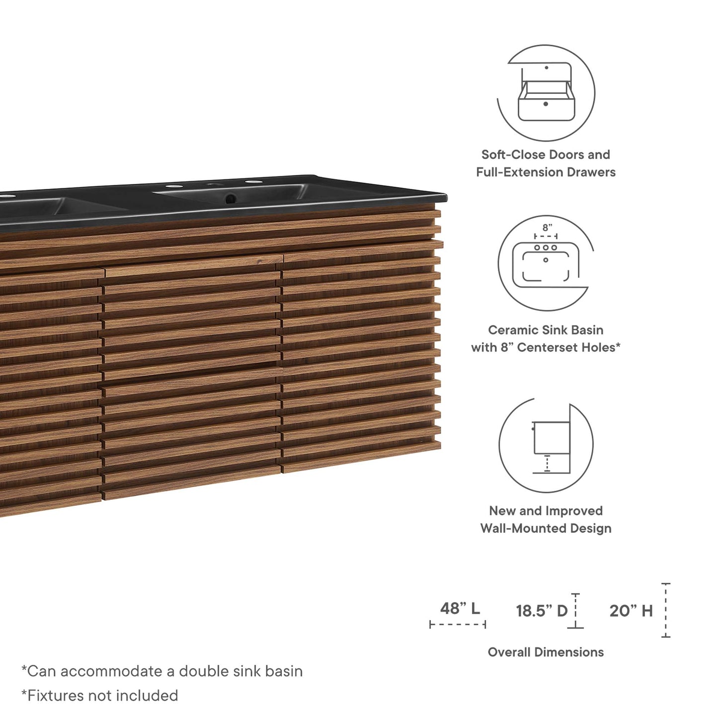 Render 48" Wall-Mount Bathroom Vanity