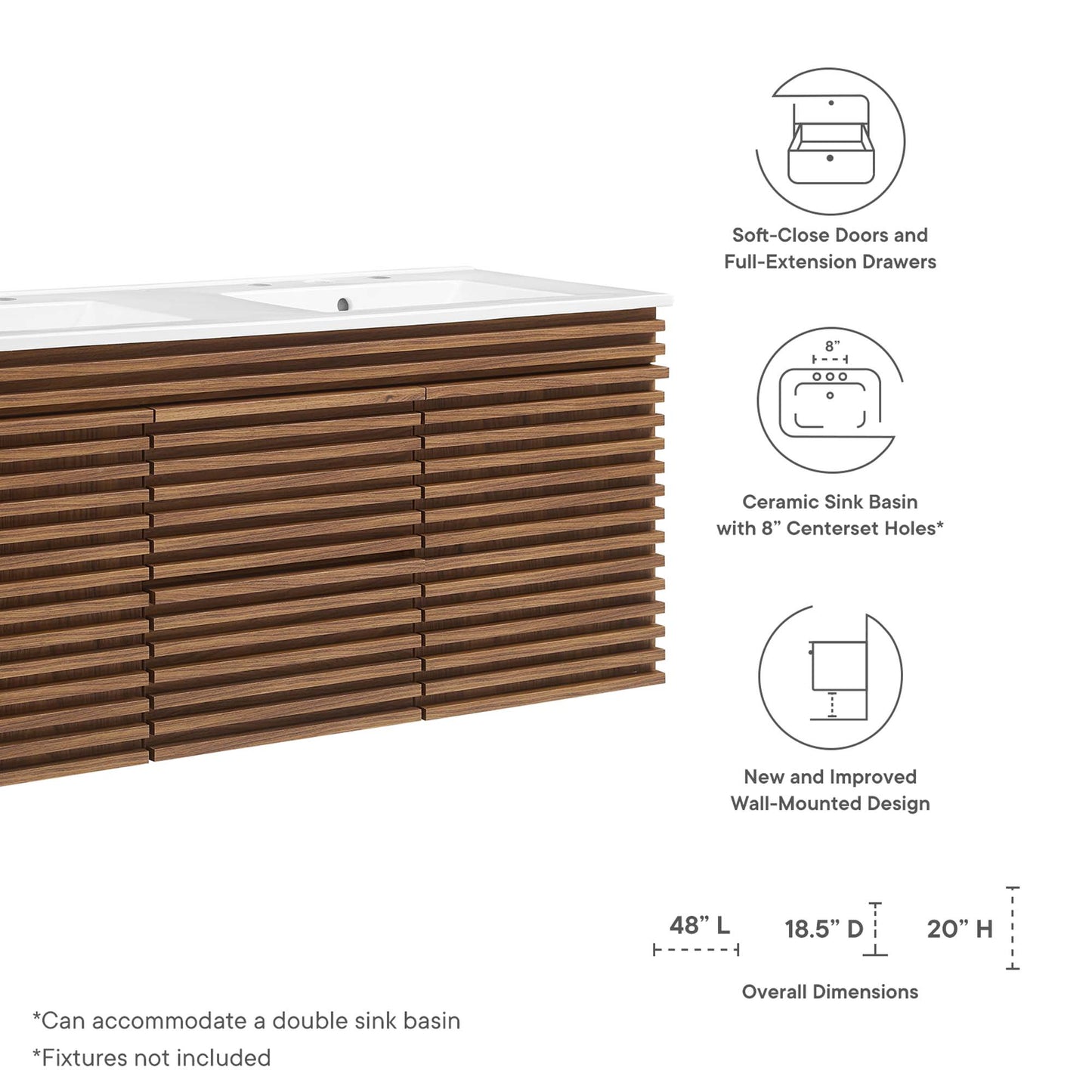 Render 48" Wall-Mount Bathroom Vanity