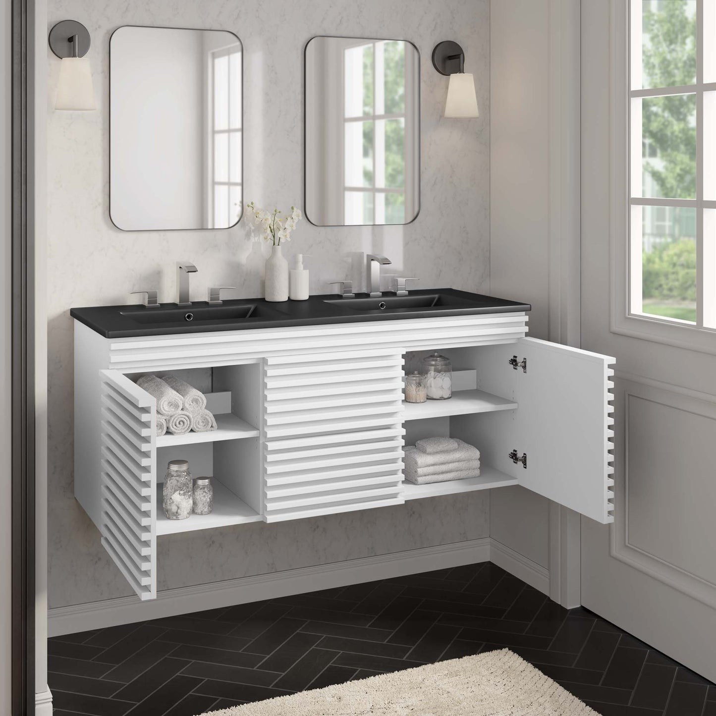 Render 48" Wall-Mount Bathroom Vanity