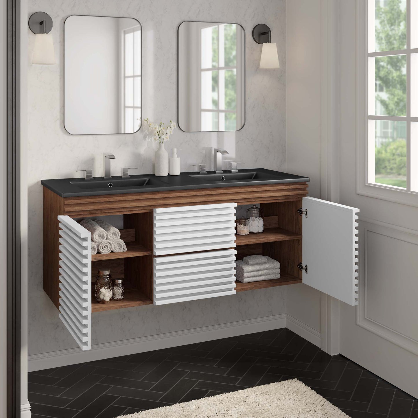 Render 48" Wall-Mount Bathroom Vanity