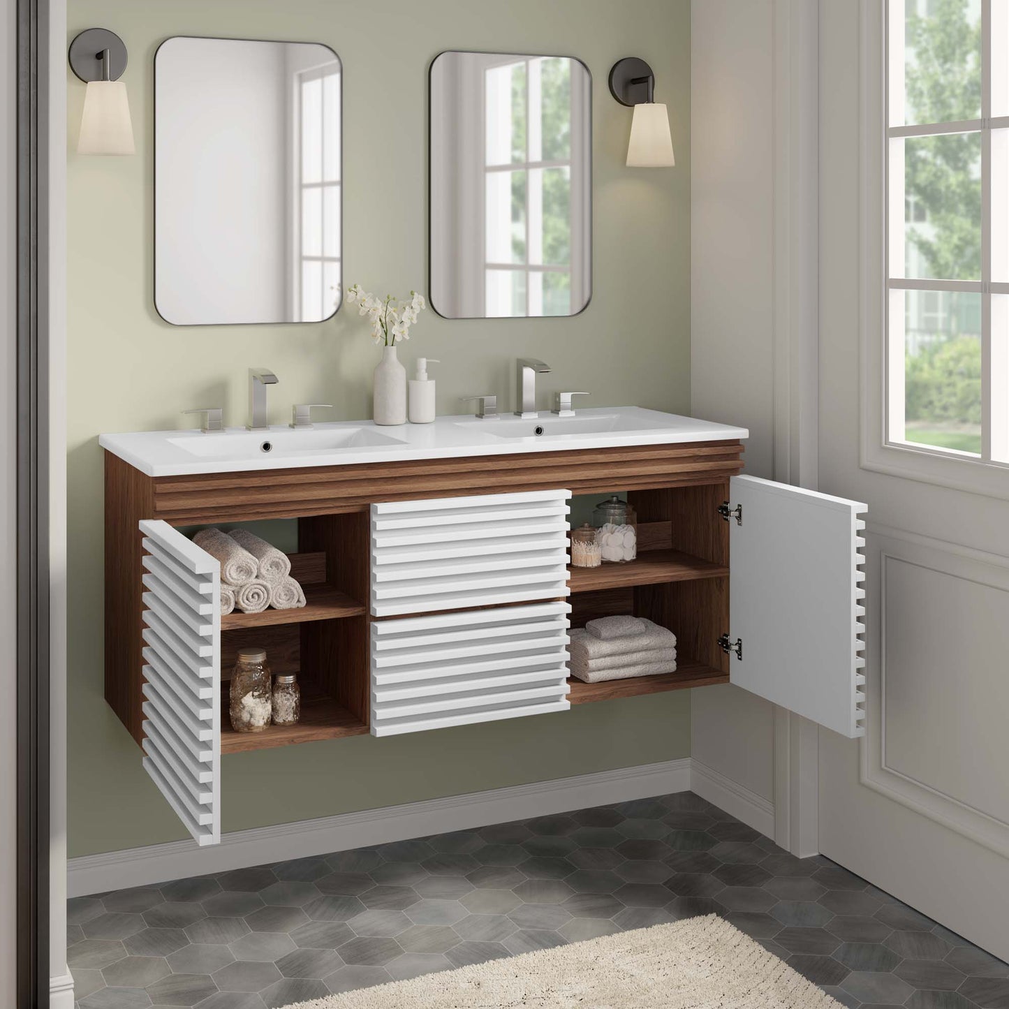 Render 48" Wall-Mount Bathroom Vanity