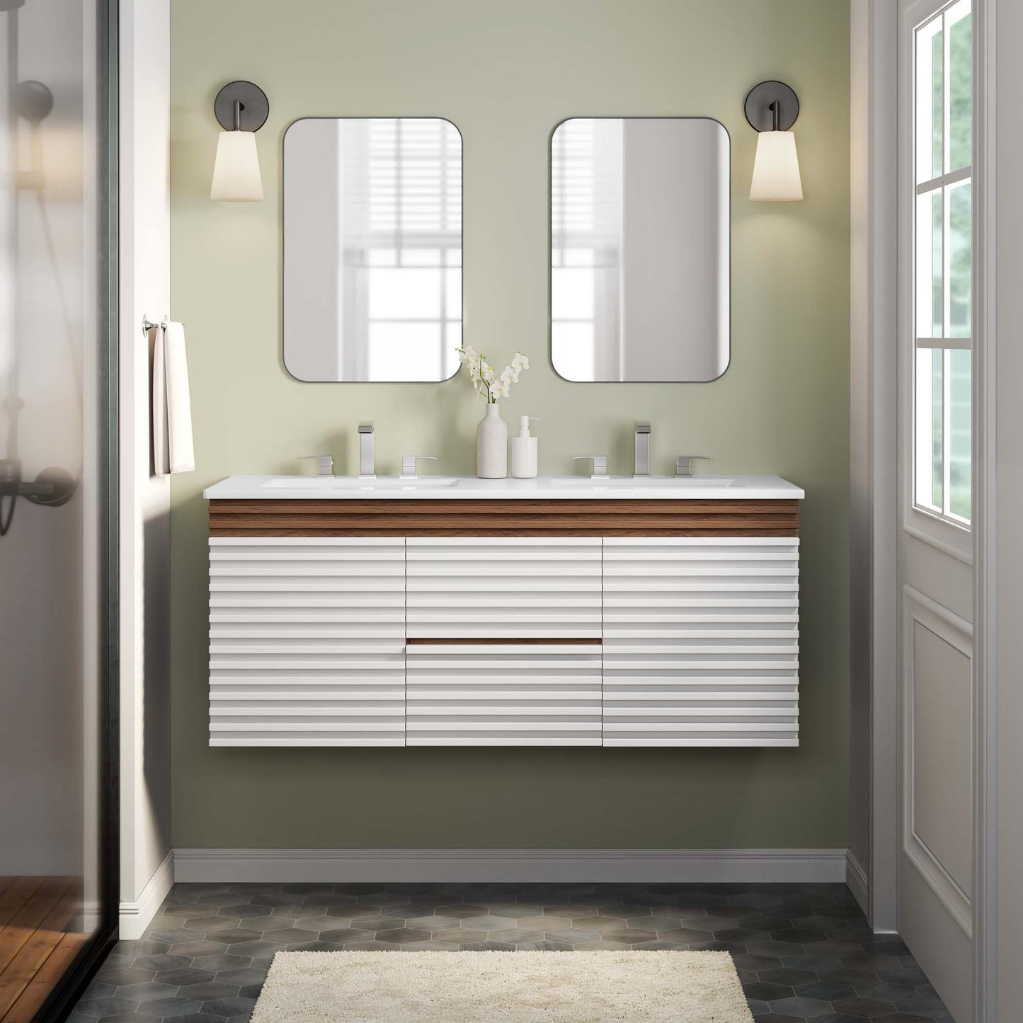 Render 48" Wall-Mount Bathroom Vanity