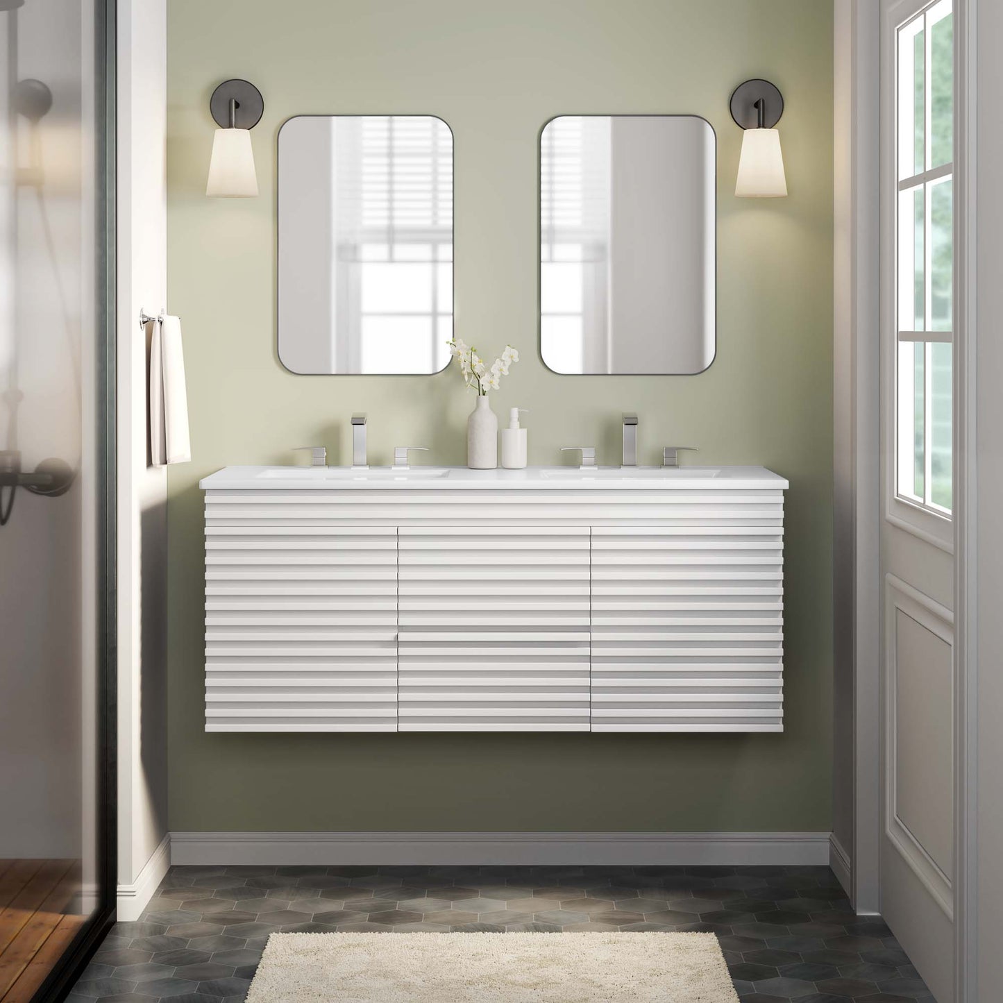 Render 48" Wall-Mount Bathroom Vanity