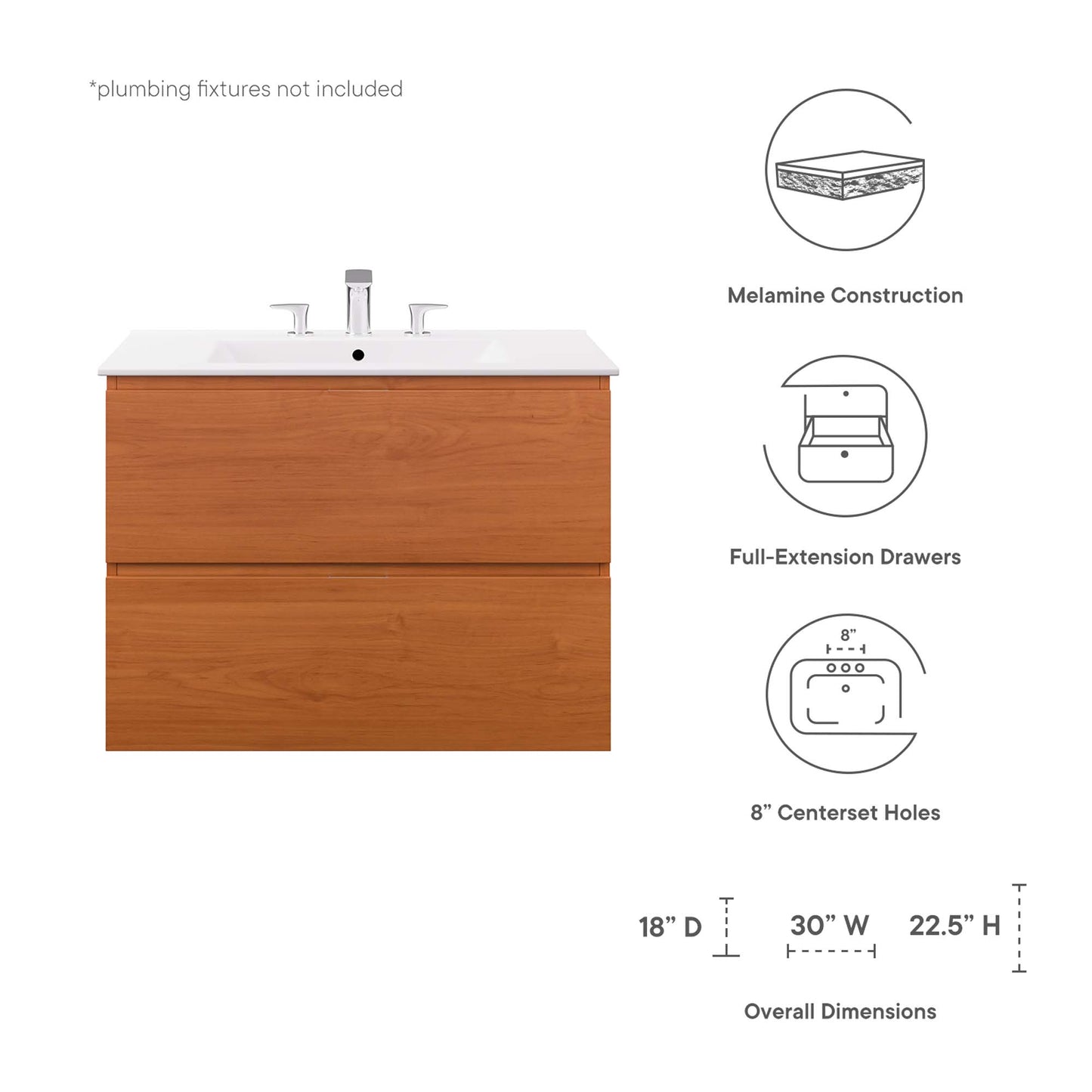 Scenic 30" Wall-Mount Bathroom Vanity