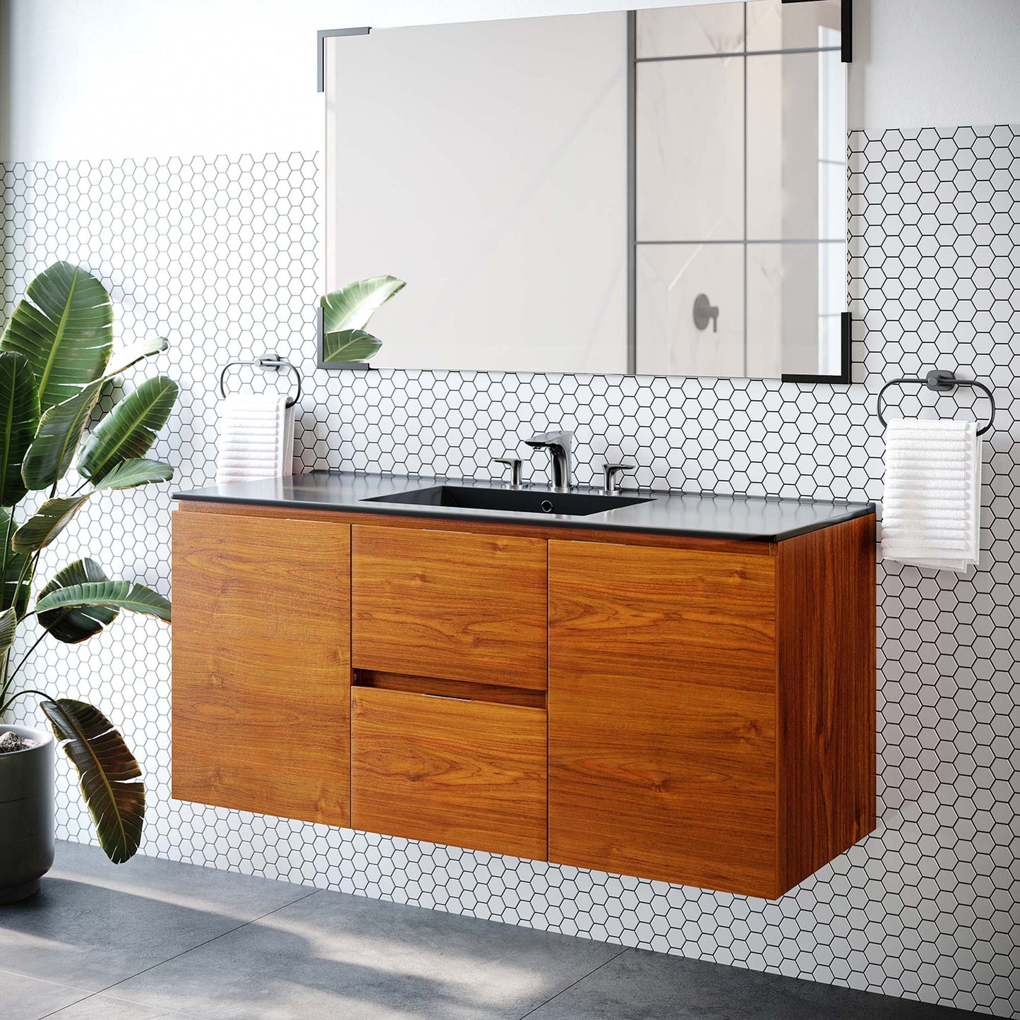 Scenic 48" Wall-Mount Bathroom Vanity