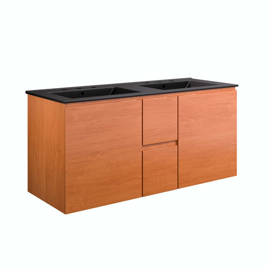 Scenic 48" Double Wall-Mount Bathroom Vanity