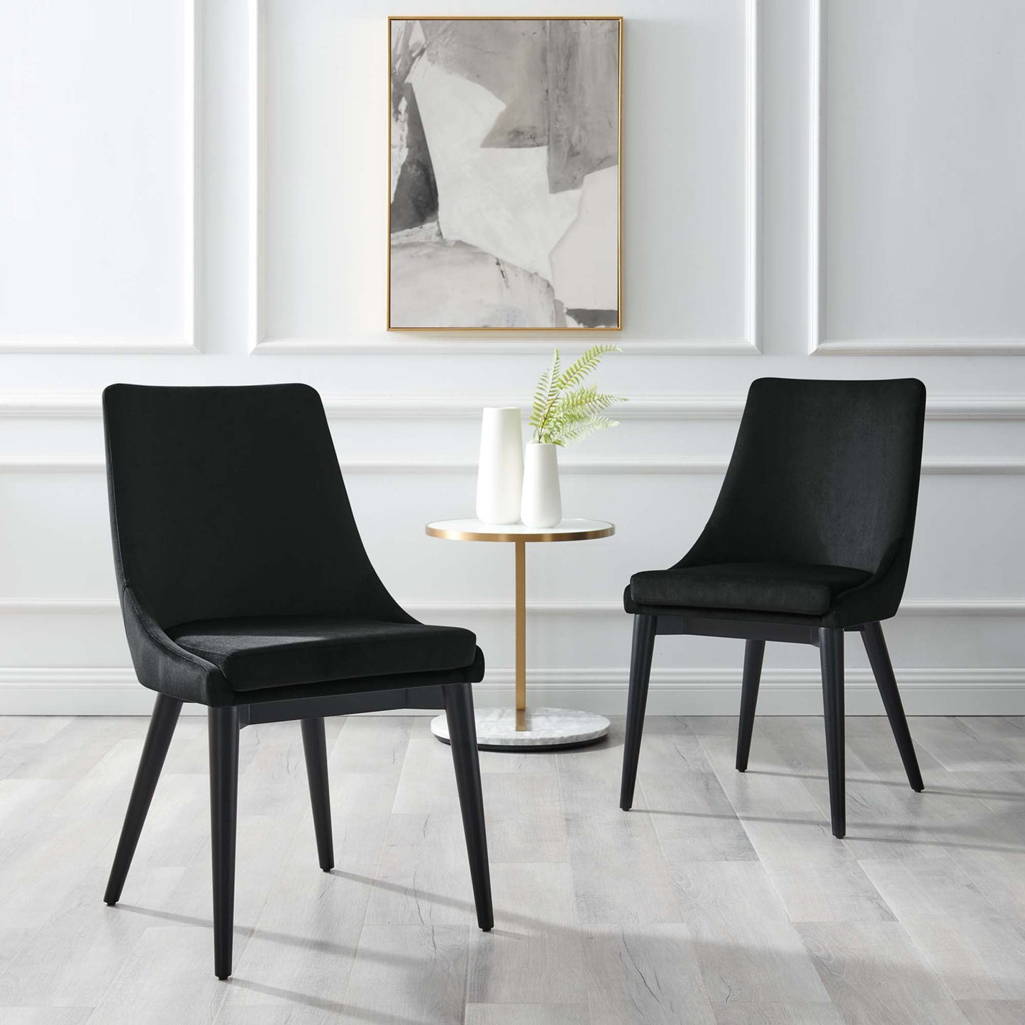 Lot de 2 chaises de salle à manger en velours Viscount Accent Performance par Modway