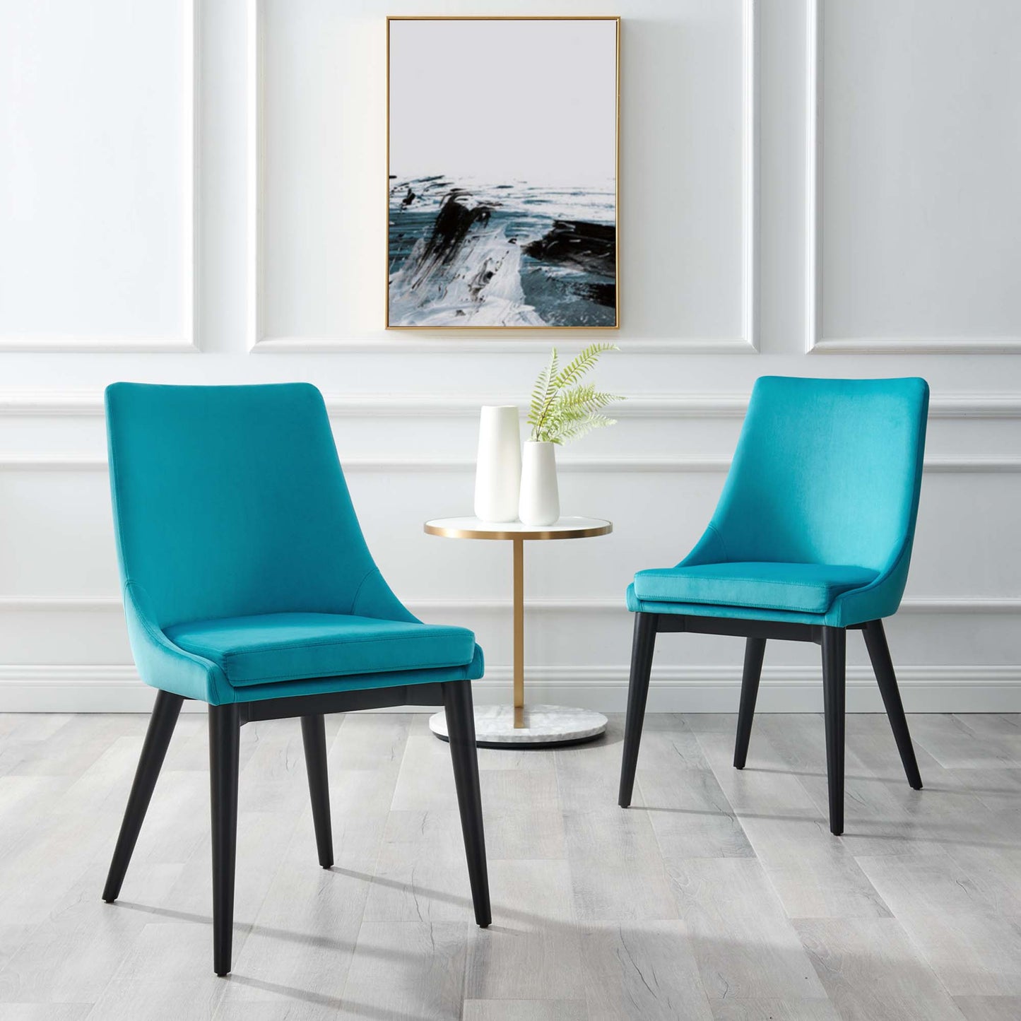 Lot de 2 chaises de salle à manger en velours Viscount Accent Performance par Modway