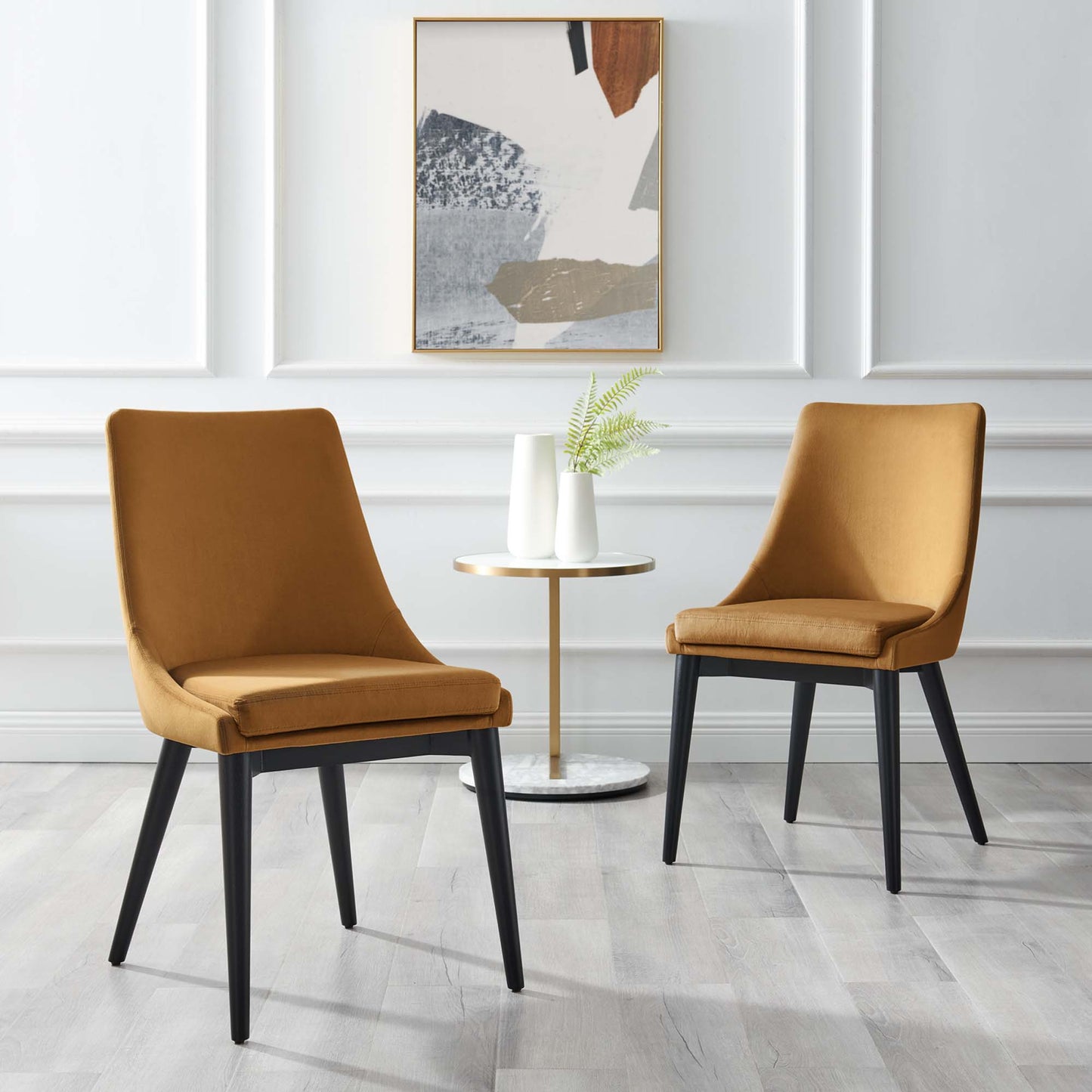 Lot de 2 chaises de salle à manger en velours Viscount Accent Performance par Modway