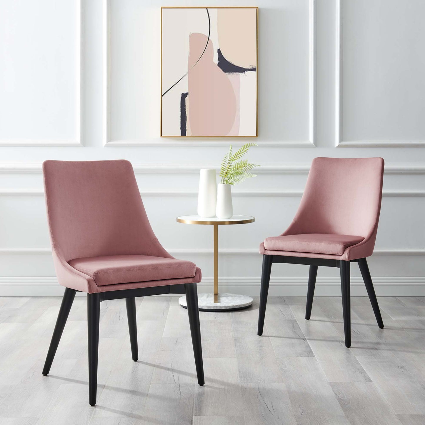 Lot de 2 chaises de salle à manger en velours Viscount Accent Performance par Modway