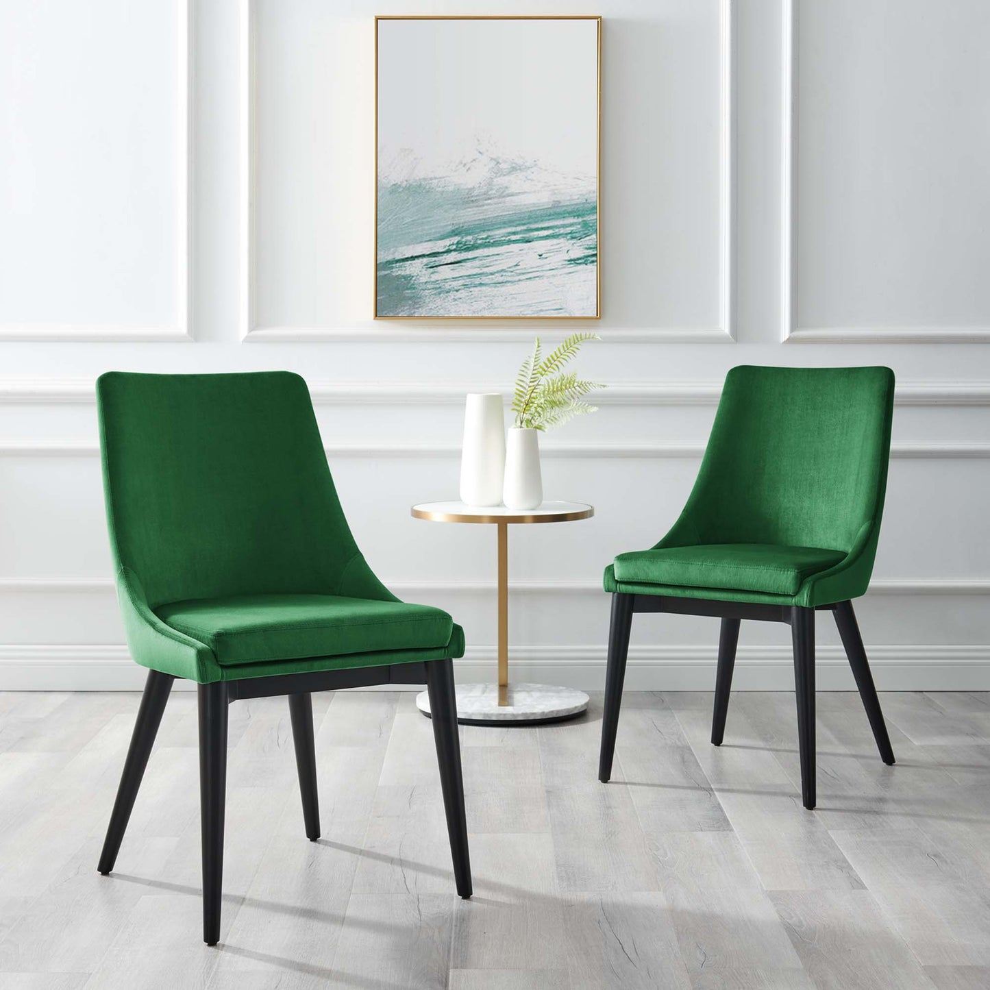 Lot de 2 chaises de salle à manger en velours Viscount Accent Performance par Modway