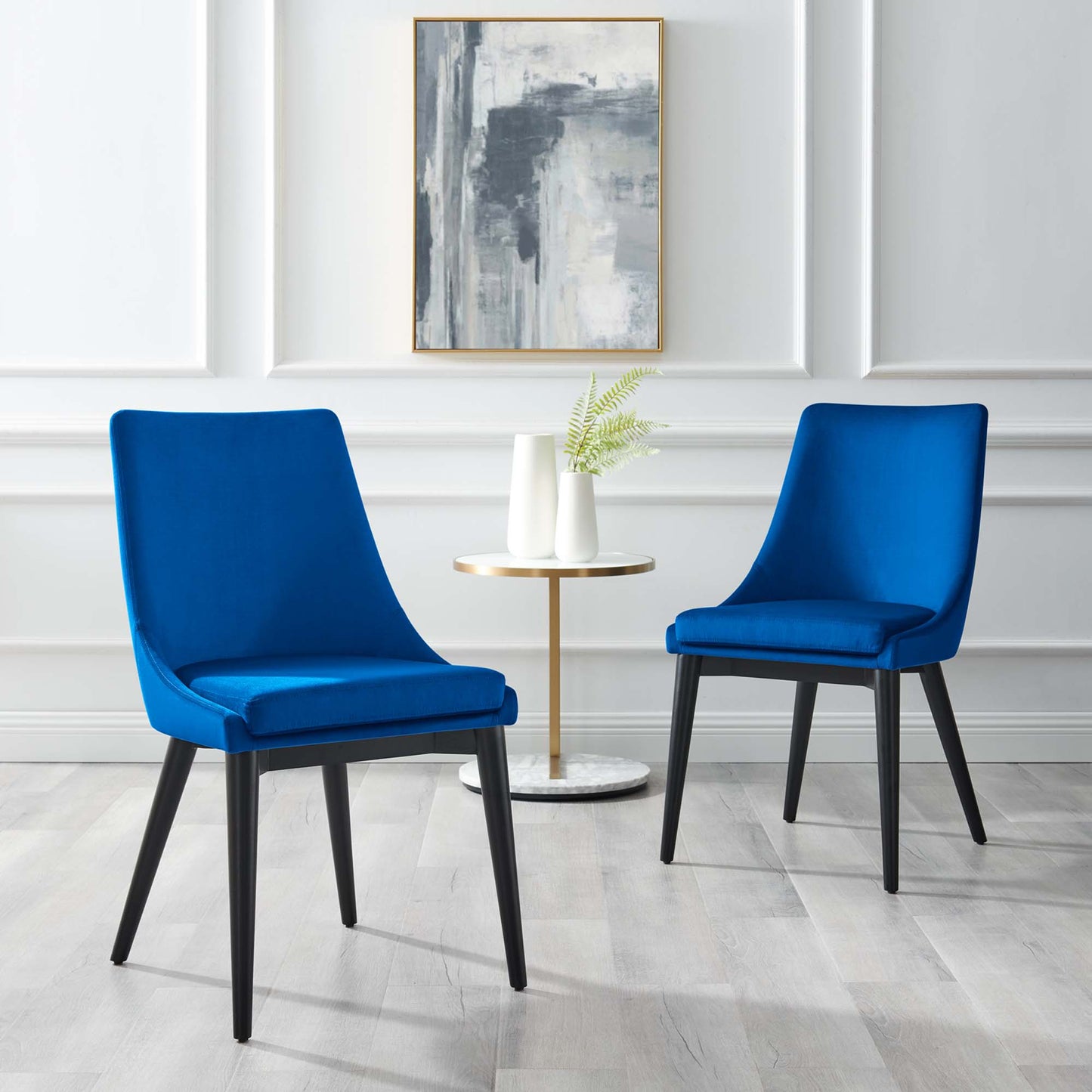 Lot de 2 chaises de salle à manger en velours Viscount Accent Performance par Modway