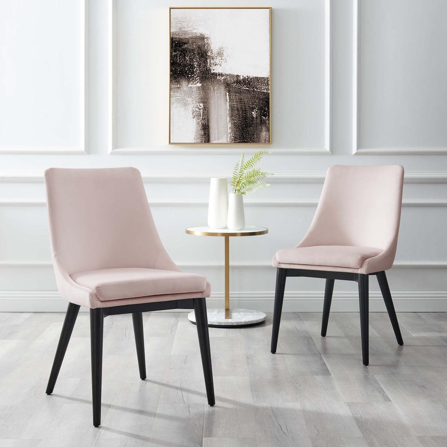 Lot de 2 chaises de salle à manger en velours Viscount Accent Performance par Modway