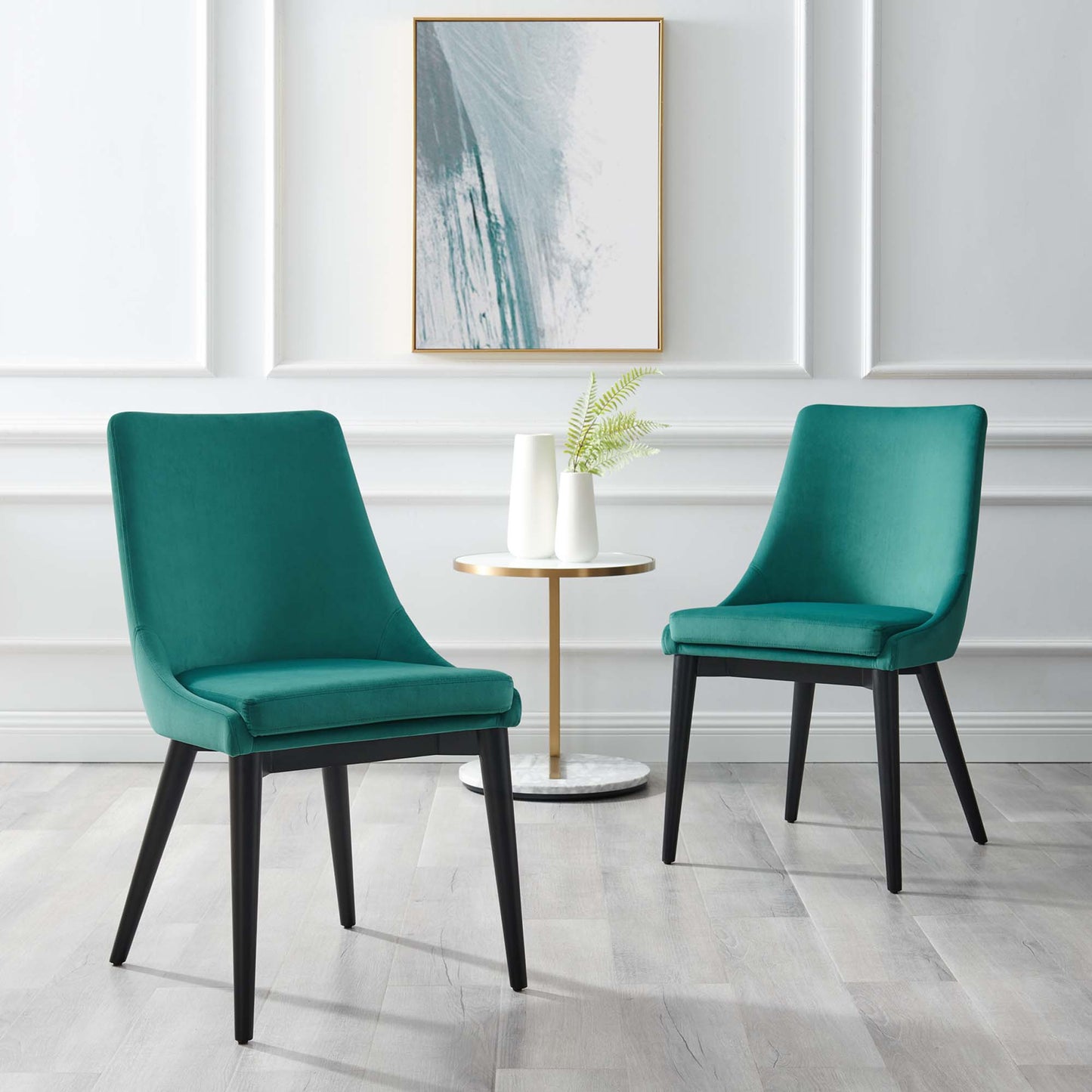 Lot de 2 chaises de salle à manger en velours Viscount Accent Performance par Modway