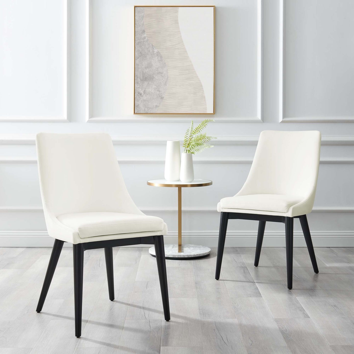 Lot de 2 chaises de salle à manger en velours Viscount Accent Performance par Modway