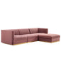 Sanguine 4-Piece Channel Tufted Performance Velvet Modular Sectional Sofa