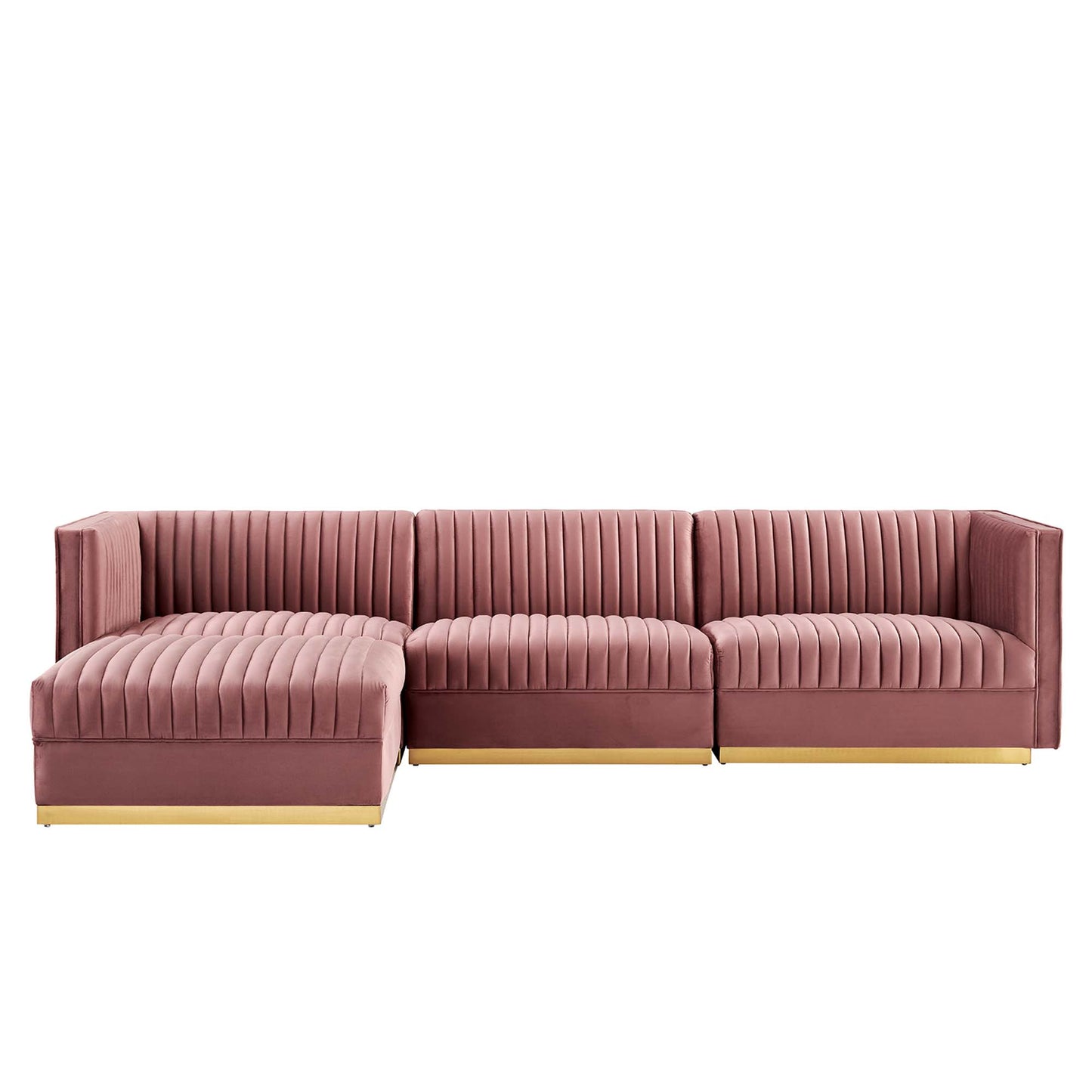 Sanguine 4-Piece Channel Tufted Performance Velvet Modular Sectional Sofa