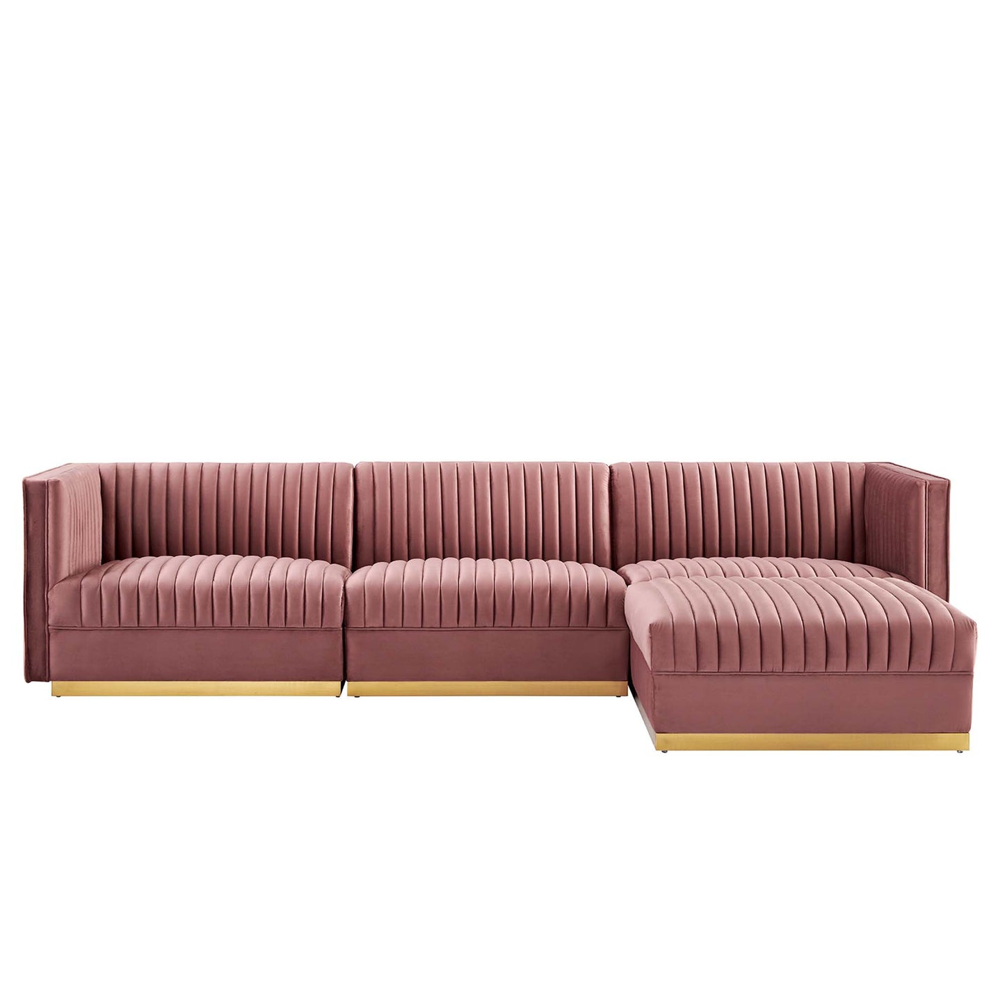 Sanguine 4-Piece Channel Tufted Performance Velvet Modular Sectional Sofa