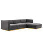 Sanguine 4-Piece Channel Tufted Performance Velvet Modular Sectional Sofa