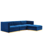 Sanguine 4-Piece Channel Tufted Performance Velvet Modular Sectional Sofa